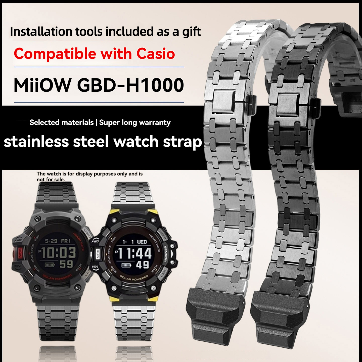 Casio Watches Smartwatch - Cinturino per orologio in acciaio inossidabile
