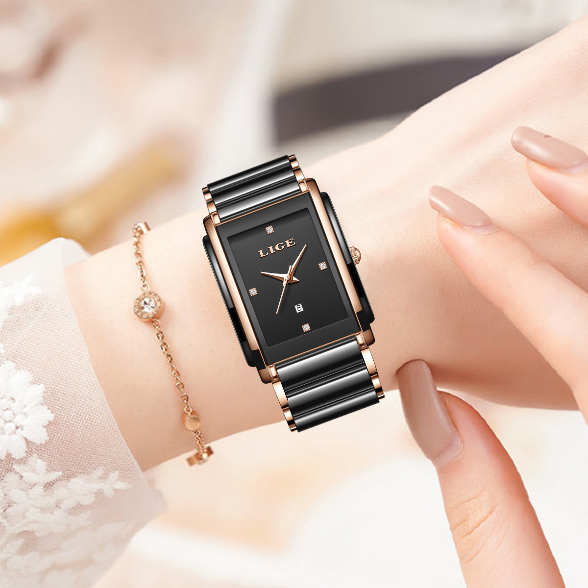 LIGE Orologio Elegante da Donn - Luxury Ceramic Watch recensione e prezzo