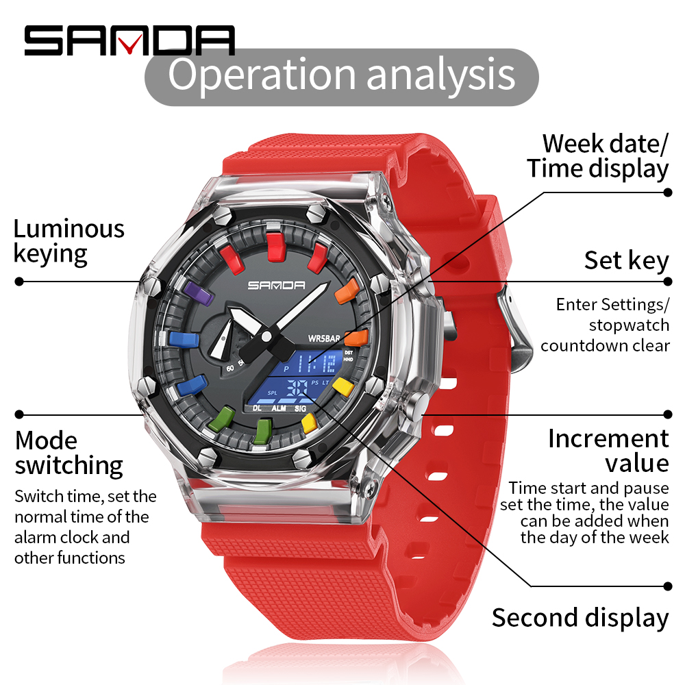 SANDA 3341Digital LED Orologio - Smartwatch Army Watches For Men recensione e prezzo