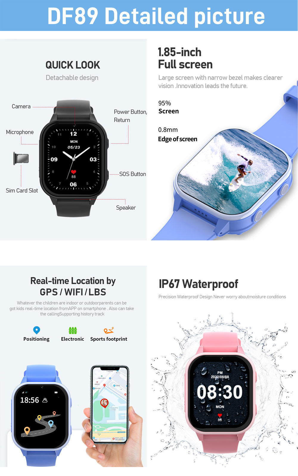 2G 4G Smart Watch per bambini  - Smartwatch Watches For Kid Boy Waterproof recensione e prezzo